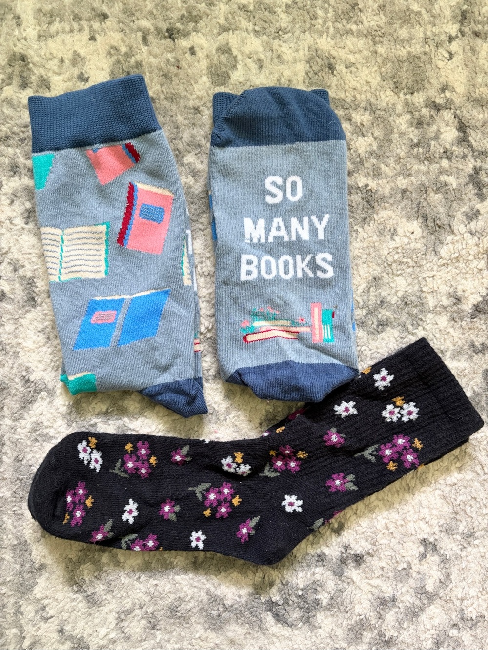 FREE w/purchase new socks, floral, books